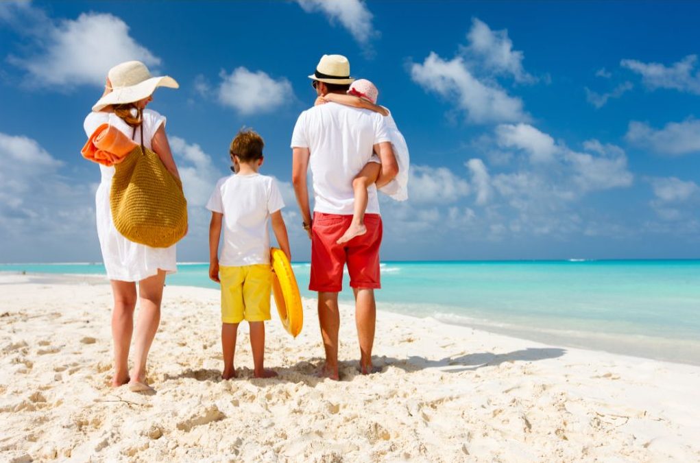 family on beach in puerto rico